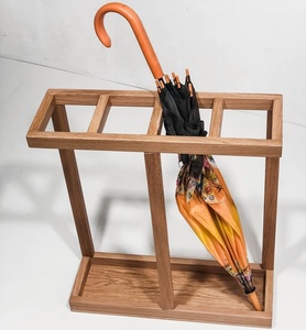 <span class=keywords><strong>Porte</strong></span>-parapluies en <span class=keywords><strong>bois</strong></span> ajouré pour entrée, style ferme, avec panier de rangement - Product Image 6