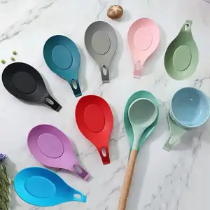 Tempat sendok sisa peralatan dapur silikon fleksibel bebas BPA untuk kompor atas untuk memasak Spatula, Sendok, sikat