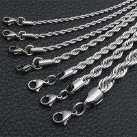 Colliers Chaînes Torsadées en Acier Inoxydable Plaqué Or 3mm 4mm 5mm Étanche Personnalisé en Gros pour Hommes et Femmes