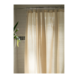Cortina de ducha de algodón, bañera de baño blanca o Natural, tamaños de baño, fabricado en EE. UU. - Product Image 1