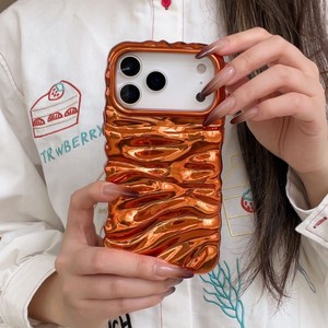 Coque de téléphone portable souple en TPU électroplaqué à motif vague 3D de haute qualité pour iPhone 17 Air 16 15 14 13 Pro Max, protection antichoc arrière - Product Image 4