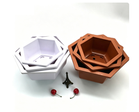 Pot de fleurs hexagonal en plastique, grand pot en résine épaissie, pot simple pour plantes succulentes, pothos et plantes araignées