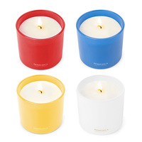 Bocaux à bougies cylindriques en verre jaune de qualité supérieure à parois épaisses avec couvercles sécurisés et emballage en boîte de vente au détail pour l'aromathérapie