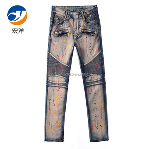 Hongyang Tùy Chỉnh Thương Hiệu Giữa Eo Cổ Điển Rửa Bùng Quần Casual Biker Phong Cách Jeans Có Thể Giặt Tính Năng Cho Mùa Thu/Mùa Đông - Product Image 5