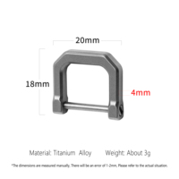TGZUO Mousqueton porte-clés en titane à verrouillage par vis, anneau en D, anti-perte, robuste, support de clés, connecteur utilitaire EDC à fermeture par boulon