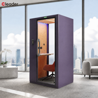Cabine d'enregistrement insonorisée préfabriquée mobile, box de travail portable pour l'intimité, studio téléphonique silencieux, pod de bureau acoustique