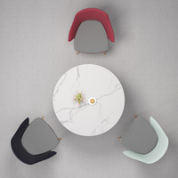 Table basse de salle à manger de réception de luxe minimaliste moderne petit mobilier rond de réunion de bureau fabriqué à la main à partir de bois