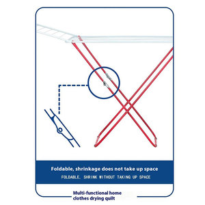 Bột tráng cánh giặt treo dây kim loại gấp vải khô giá thép quần áo máy sấy giá trong nhà với màu sắc khác nhau - Product Image 2