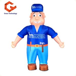 ยักษ์ที่กำหนดเอง Inflatable Construction Worker/โฆษณาโปรโมชั่นกลางแจ้งยักษ์มนุษย์ Inflatable Worker ชุด - Product Image 4