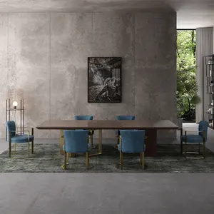 Italian Luxury Furniture Designer Wood Dining Room Sets Minimalist Dining Table Set 6 Seater Luxury