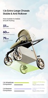 Weilebao Chine Usine Vente en Gros Poussette Bébé Pliable en Alliage d'Aluminium Système de Voyage Landau de Luxe 3 en 1 Portable 0-3 ans