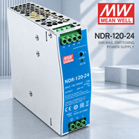 Alimentation électrique AC/DC sur rail DIN MEANWELL NDR-120-24 24V 120W, boîtier métallique fin pour équipement d'automatisation