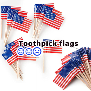 Decorazioni <span class=keywords><strong>per</strong></span> Cupcake in Legno Usa e Getta <span class=keywords><strong>per</strong></span> il 4 Luglio, Mini Bandierine su Stuzzicadenti, Accessori <span class=keywords><strong>per</strong></span> <span class=keywords><strong>Feste</strong></span> <span class=keywords><strong>di</strong></span> <span class=keywords><strong>Compleanno</strong></span>, Decorazioni <span class=keywords><strong>per</strong></span> Tavola e Dessert, Marca FULIN - Product Image 4
