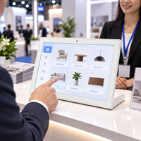 Tablette Android 14 pouces en forme de L pour salon professionnel, écran tactile capacitif RK3566, affichage de catalogue de produits avec WiFi, Bluetooth, RJ45 et caméra