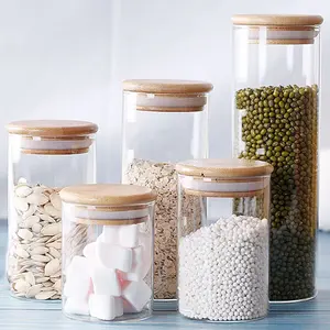 Diseño Moderno: Solución Elegante y Funcional para Almacenamiento <span class=keywords><strong>de</strong></span> Alimentos. Tapa <span class=keywords><strong>de</strong></span> Bambú Hermética: Mantiene los Alimentos Frescos y Previene la Contaminación. - Product Image 3