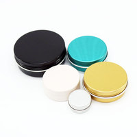 Pot de rangement cosmétique en aluminium rechargeable 15ml 30ml 50ml 60ml 100ml 150ml, noir mat et doré, avec couvercle à vis, pour bougies