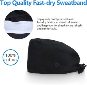 Tappi da lavoro regolabili con bottone e fascia per la felpa, elastici fascianti per fasciare i cappelli Unisex medicali - Product Image 4