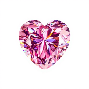 Meilleure pierre de moissanite en forme de cœur rose : clarté VVS1, pierre précieuse en vrac pour la fabrication de bijoux, toutes tailles - Product Image 1