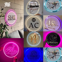 Enseigne de salon en acrylique, nom de l'entreprise, signalétique lumineuse, logo en miroir doré 3D, enseignes en acrylique 3D lumineuses