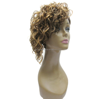 Nouveautés cheveux synthétiques lâche eau corps ondulé Jerry Curl Transparent mode frange Pixie Machine perruque pour les femmes noires