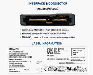 ผ่านการทดสอบ EMC 0K74WN K74WN 118000854 960GB 12Gbps SAS External <span class=keywords><strong>SSD</strong></span> Enterprise สำหรับการจัดเก็บข้อมูล PowerStore - Product Image 2