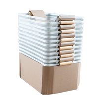 Panier de rangement rectangulaire en fer de style nordique, breveté par le fabricant, pour usage domestique ; multifonctionnel pour fruits, fournitures de bureau et bureau.