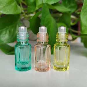 Silk-screened Logo 3ml-12ml <b>Glass</b> <b>Bottles</b> - In Stock Octagonal Colored Made In China Roll On - Product Image 4