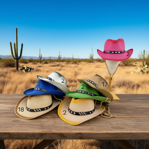 Sombrero de Vaquero de Papel Tejido con Tachuelas PU Pintadas, Caja de 180 Piezas, Ref. 31649 - Product Image 2