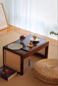 Mesita de noche de ratán japonés de alto rendimiento, mesa auxiliar, mesa de centro, mesa auxiliar sencilla corta - Product Image 2
