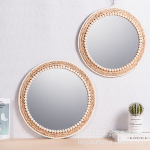 Espejo Decorativo Redondo de Estilo Nórdico XH20-720 XH22-231, Espejo de Pared de Madera para Hogar, Bar, Sala de Estar, Entrada - Product Image 5