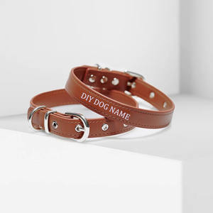 <b>Soft</b> Padded PU <b>Dog</b> <b>Collar</b> Adjustable Comfortable Waterproof <b>Collar</b> for Daily Walking OEM Private Label/ - Product Image 4