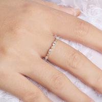 Bague géométrique simple pour femme, accessoires de tous les jours exquis, zircon rond minimaliste et tendance