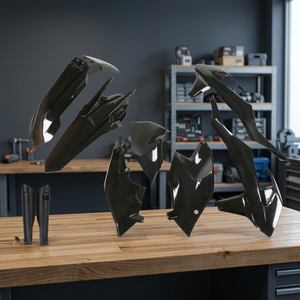 Kit di plastica nera completa per KTM EXC-F 350 accessori per motocicli 2017-2019 - Product Image 3