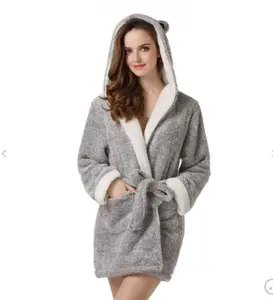 Robe de pelúcia caspa peludo com capuz de koala