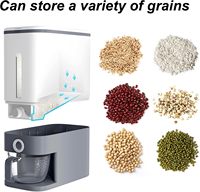 Distributeur de riz de 25 lbs grand conteneur de stockage de grains avec couvercle cylindre étanche à l'humidité seau distributeur de céréales domestique