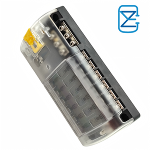 Boîtier de fusibles à lame 12 voies (12V CC) - Compatible ATO/ATC, pôle négatif intégré, couvercle bleu pour applications marines/voitures/bateaux - Product Image 4