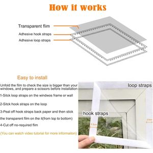 Mellroom Adjustable Window Insulation Kit 74inX79in Clear 7 Mils Reusable Thermal Insulation Wind Resistance - Product Image 3