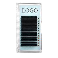 Extensions de cils individuels ronds, faits à la main, effet mat noir, 0.03-0.10mm, courbure C/D, 8-25mm, vente en gros