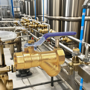 Haute qualité laiton robinet à boisseau sphérique filtre usine vente en ligne Chine filetage Standard eau <span class=keywords><strong>gaz</strong></span> température normale activation manuelle - Product Image 3