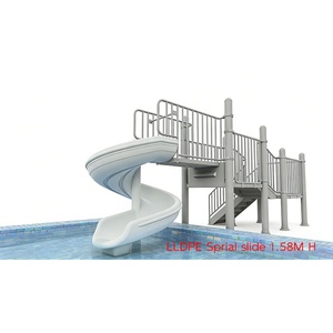 Tobogán de Agua en Espiral de Plástico de 1.58 m de Altura para <span class=keywords><strong>Piscina</strong></span> y Área de Juegos Acuáticos, Certificado de Seguridad EN1176 CE - Product Image 5