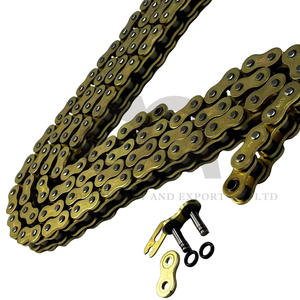 Cadena de Motocicleta de Alta Calidad 428H-O <span class=keywords><strong>520</strong></span>-O 520H-O <span class=keywords><strong>520</strong></span> con Anillo en O, Chapada en Oro - Product Image 5