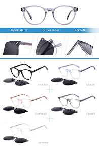 Gafas de sol polarizadas magnéticas 2 en 1, Clip magnético intercambiable en gafas, Material de marco de acetato para lectura - Product Image 5