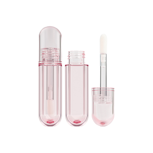Luxury 6ml Pink Round ABS Lipgloss Tube Bottle with Screw Cap Screen Printing Matte Surface Stickers Empty Cosmetic Packaging - Product Image 1