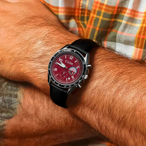Montre pour homme CILOA rouge personnalisable, tendance, élégante, décontractée, nouveau style, étanche, à quartz, bracelet en cuir, 40 mm, haute qualité - Product Image 2