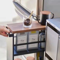 Chariot de rangement mince, largeur 5 pouces, chariot à roulettes blanc à 3 niveaux avec poignée pour cuisine salle de bain blanchisserie endroits étroits