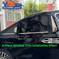 Ensemble complet de 16 pièces en acier inoxydable, garnitures de fenêtres de luxe, accessoires extérieurs pour Alphard Vellfire AH20 Série 20 2008-2014
