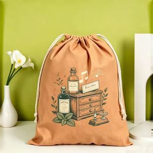 Sac à cordon pliable en toile décontracté et minimaliste personnalisé, grande capacité, durable, organisateur de vêtements pour armoire - Product Image 4