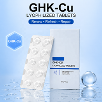 Poudre lyophilisée de peptide de cuivre GHK-Cu de qualité cosmétique, très vendue, végétalienne et sans parabène