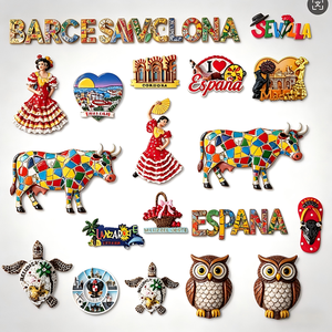 Imán de nevera tridimensional de España con diseño de punto turístico, recuerdo de viaje creativo y regalo de decoración para el hogar. - Product Image 1