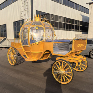 Carruaje Eléctrico Dorado de Princesa, Vehículo de Cuatro Ruedas para Bodas, Eventos, Parques Temáticos, Desfiles y Transporte - Product Image 2
